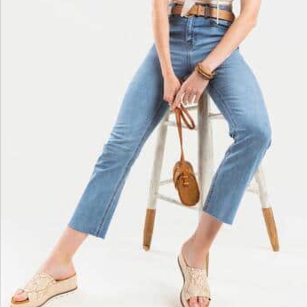 Harper heritage jeans Crop hemmed high rise straight leg size 27